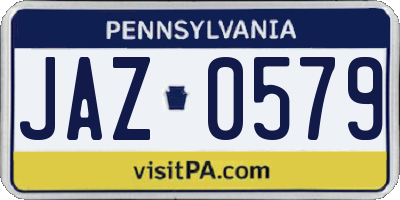 PA license plate JAZ0579