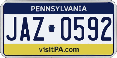 PA license plate JAZ0592