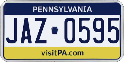 PA license plate JAZ0595