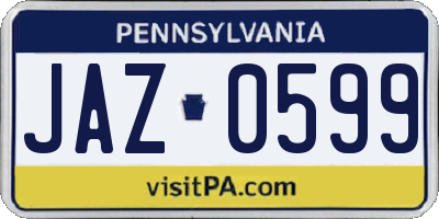 PA license plate JAZ0599