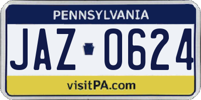 PA license plate JAZ0624