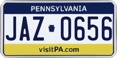 PA license plate JAZ0656