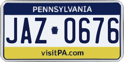 PA license plate JAZ0676