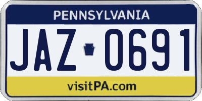 PA license plate JAZ0691