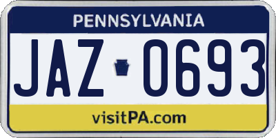 PA license plate JAZ0693
