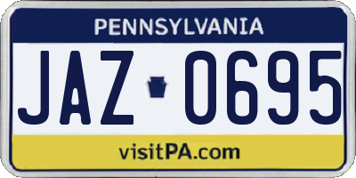 PA license plate JAZ0695