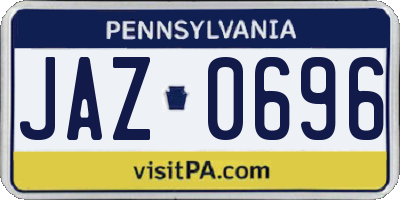 PA license plate JAZ0696