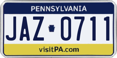 PA license plate JAZ0711