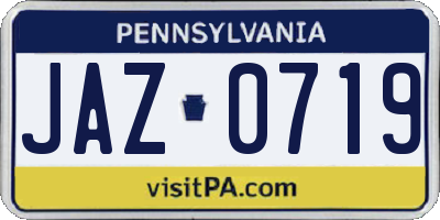 PA license plate JAZ0719