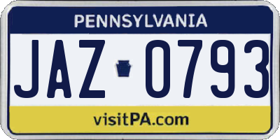 PA license plate JAZ0793