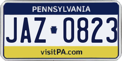 PA license plate JAZ0823