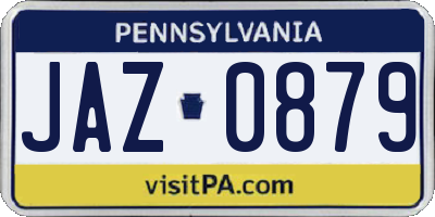 PA license plate JAZ0879