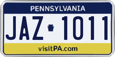 PA license plate JAZ1011