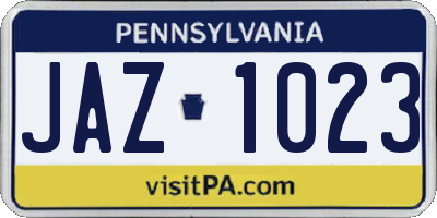 PA license plate JAZ1023