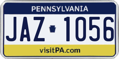 PA license plate JAZ1056