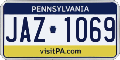 PA license plate JAZ1069