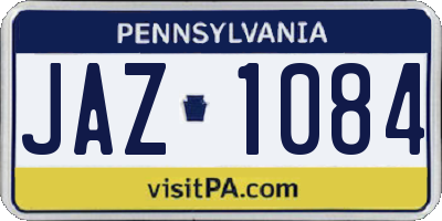PA license plate JAZ1084