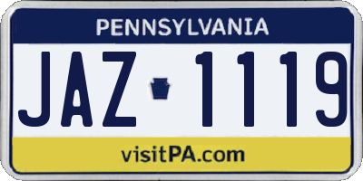 PA license plate JAZ1119