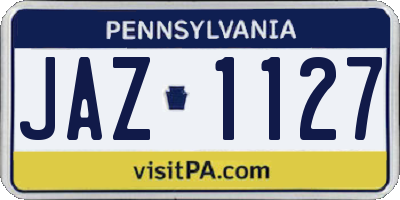 PA license plate JAZ1127