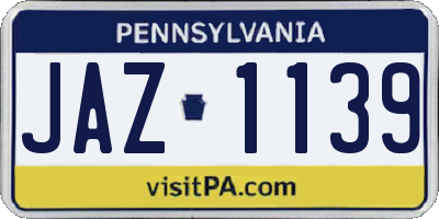 PA license plate JAZ1139