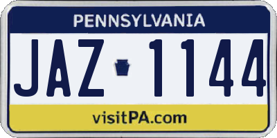 PA license plate JAZ1144