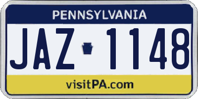 PA license plate JAZ1148