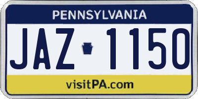PA license plate JAZ1150