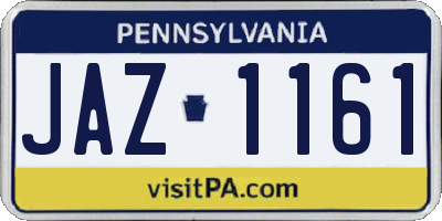 PA license plate JAZ1161