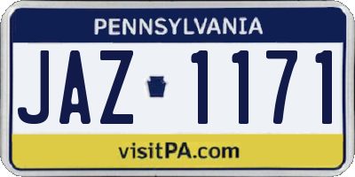 PA license plate JAZ1171