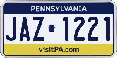 PA license plate JAZ1221