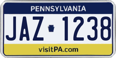 PA license plate JAZ1238