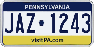 PA license plate JAZ1243