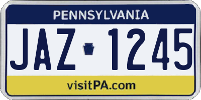 PA license plate JAZ1245