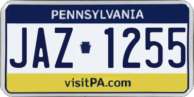 PA license plate JAZ1255