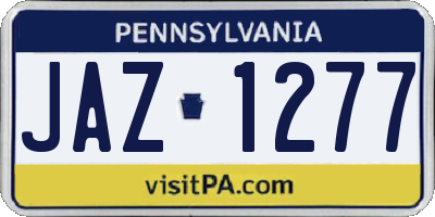 PA license plate JAZ1277
