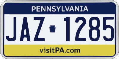 PA license plate JAZ1285