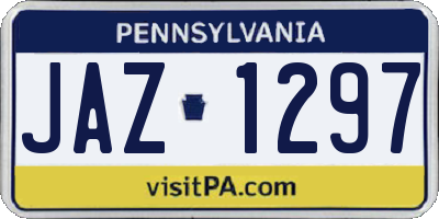 PA license plate JAZ1297