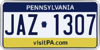 PA license plate JAZ1307