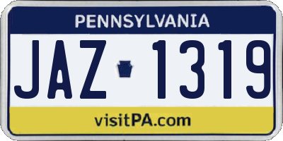 PA license plate JAZ1319