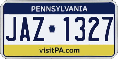 PA license plate JAZ1327