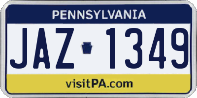 PA license plate JAZ1349