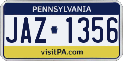 PA license plate JAZ1356