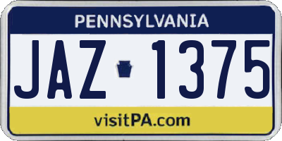 PA license plate JAZ1375