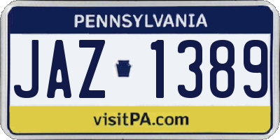 PA license plate JAZ1389