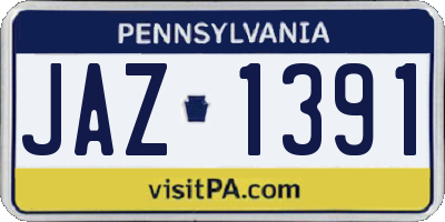 PA license plate JAZ1391