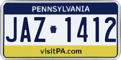 PA license plate JAZ1412