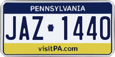 PA license plate JAZ1440
