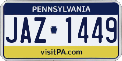 PA license plate JAZ1449