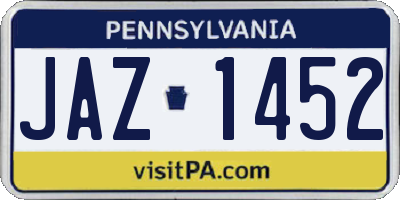 PA license plate JAZ1452