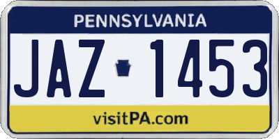 PA license plate JAZ1453